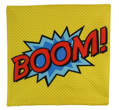 BOOM | Yellow | Anime | Fun Gifts | Pillow Cover | Home Decor | Superhero | Happy Birthday | Kids Room | Red Throw PIllow | Kids Decor | Room Decor