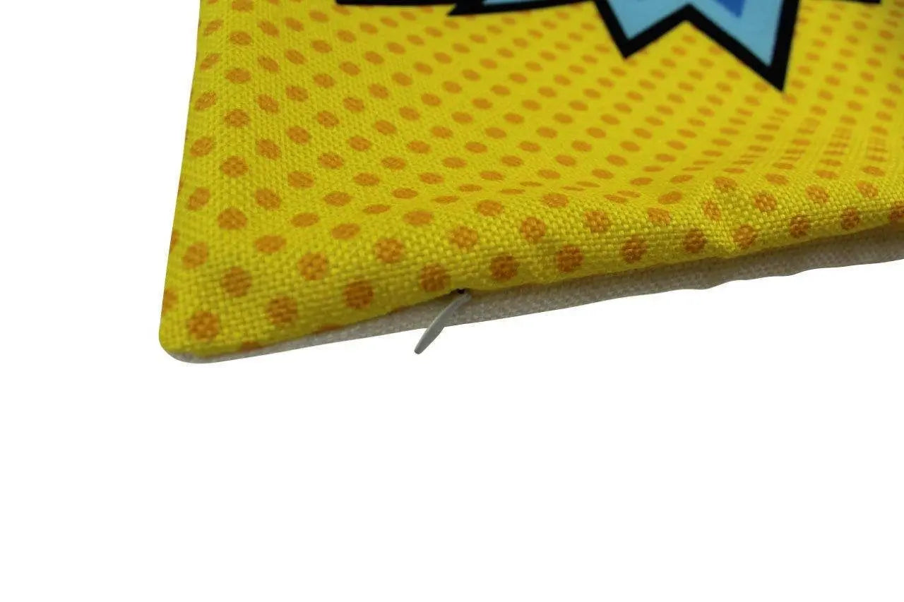 BOOM | Yellow | Anime | Fun Gifts | Pillow Cover | Home Decor | Superhero | Happy Birthday | Kids Room | Red Throw PIllow | Kids Decor | Room Decor