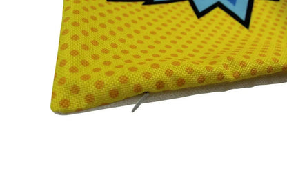 BOOM | Yellow | Anime | Fun Gifts | Pillow Cover | Home Decor | Superhero | Happy Birthday | Kids Room | Red Throw PIllow | Kids Decor | Room Decor