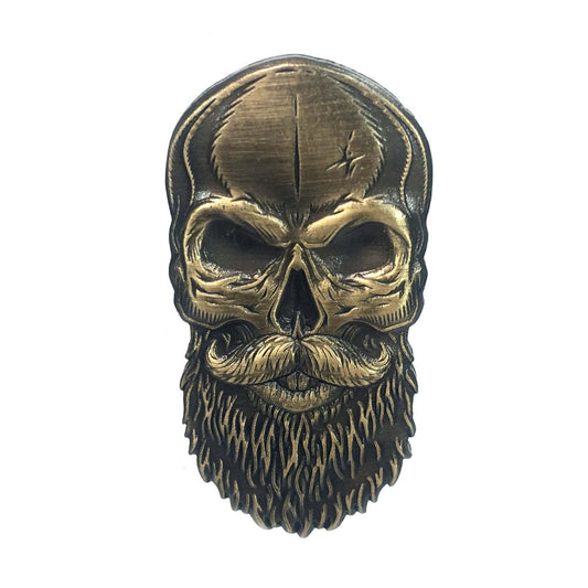 3D Beard Skull Pin