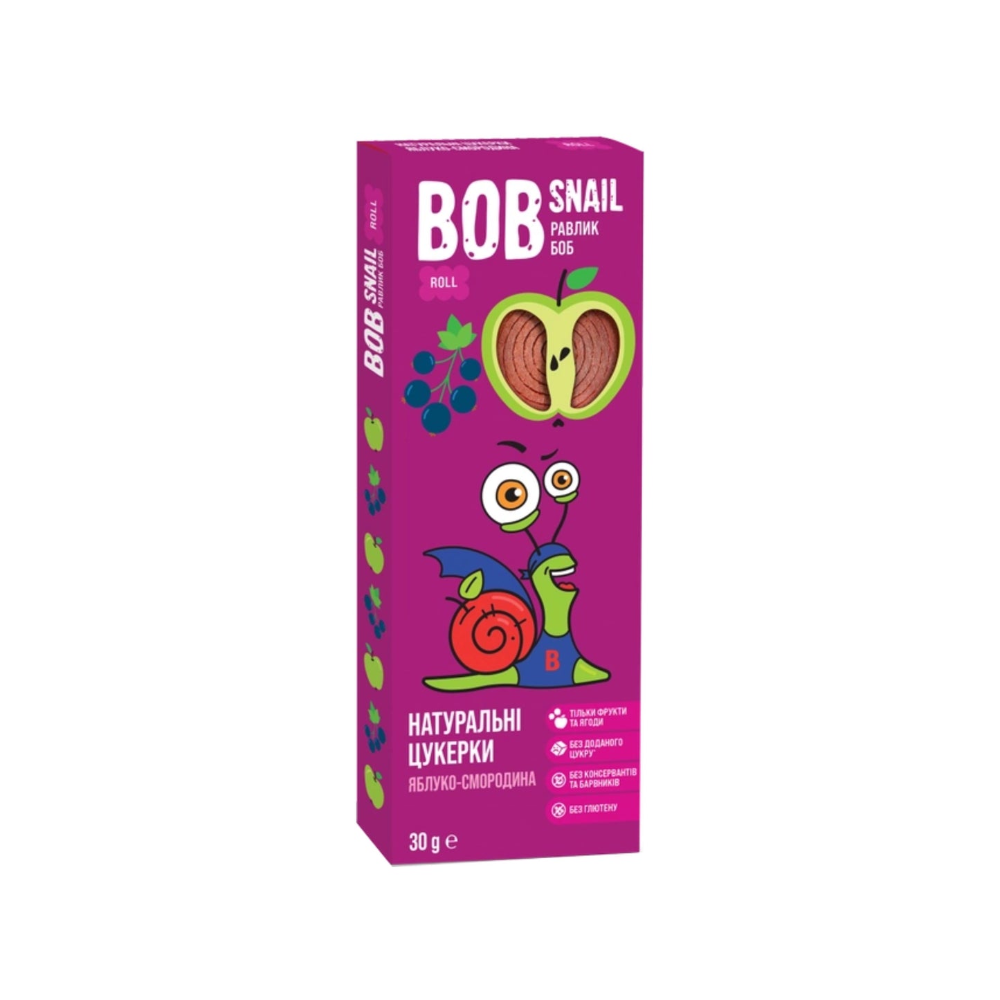 Bob Snail Apple Blackcurrant Roll 30g (Ukraine)