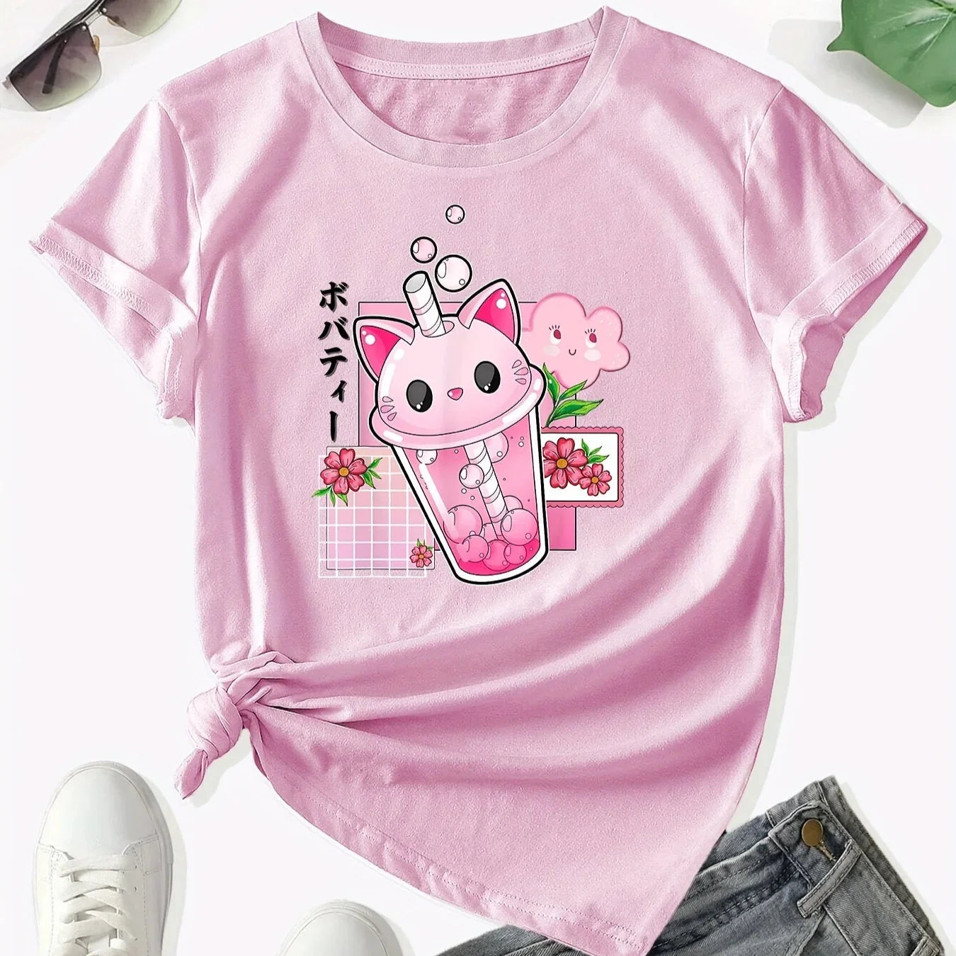 Boba Tea Cat Cup T-Shirt