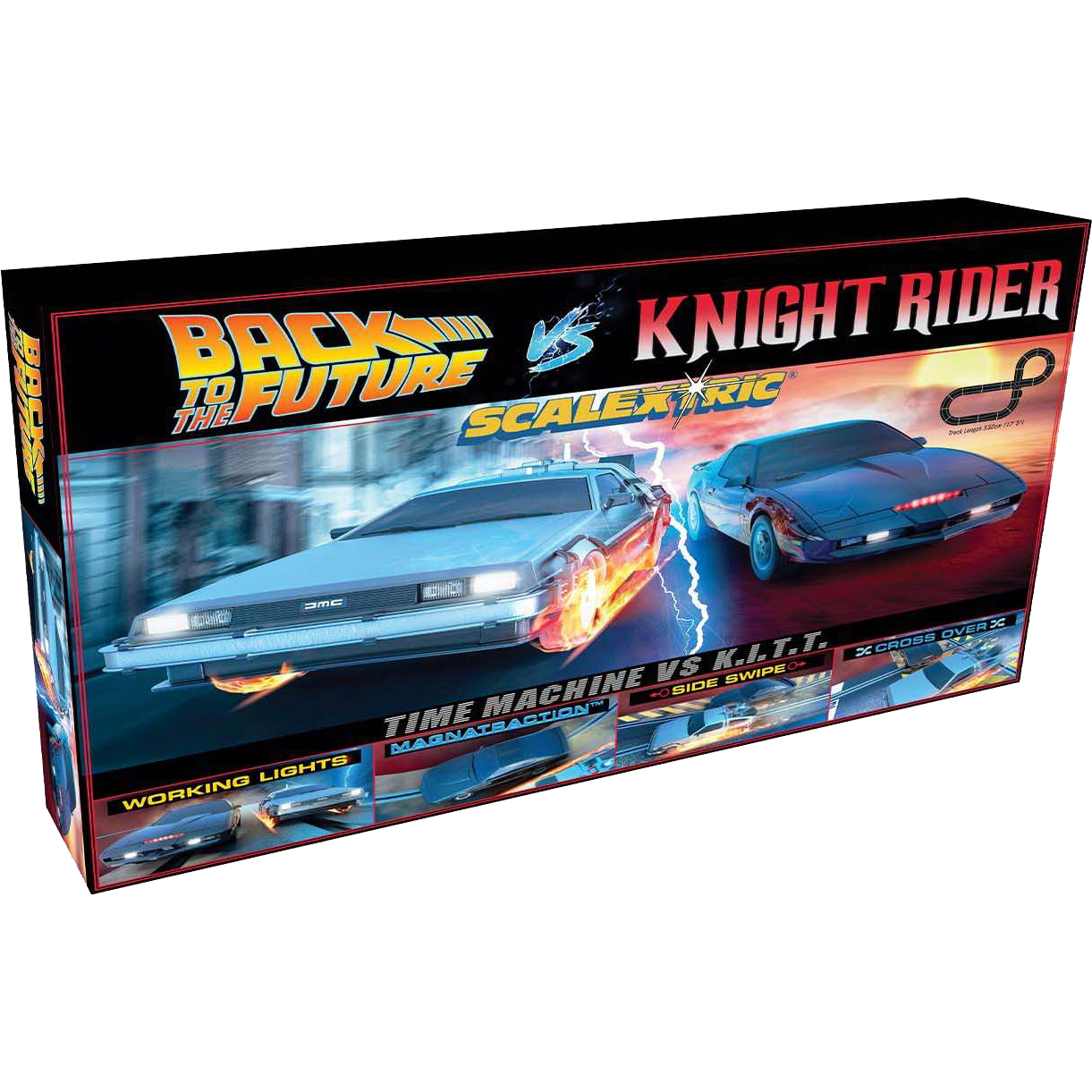 Scalextric 1980's TV - Back to the Future vs Knight Rider 1:32 scale slot car race set