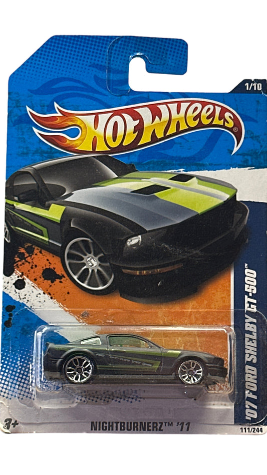 Hot Wheels Nightburnerz 07 Ford Shelby GT-500 Black/Green  1/10