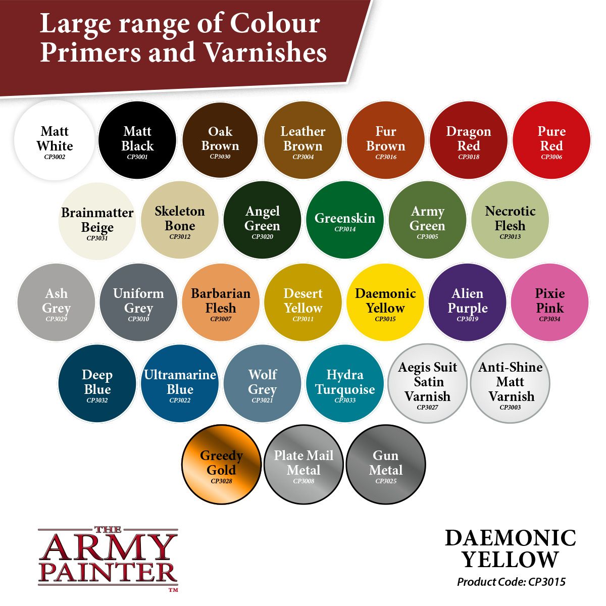 Army Painter Colour Primer: Daemonic Yellow