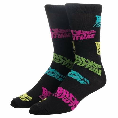 Back to the Future Men's Crew Straight Down Socks (Size 10-13)