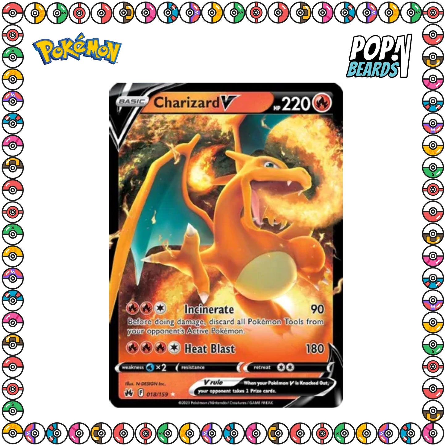 PCG: 018/159 CRZ, Charizard V (Holo Foil)