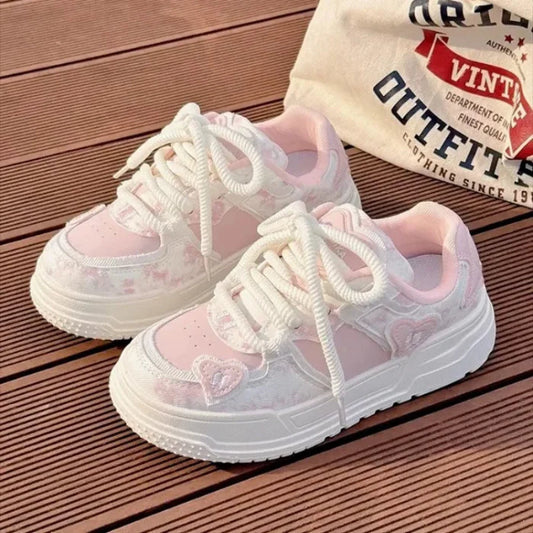 Cute Pink Heart Sneakers