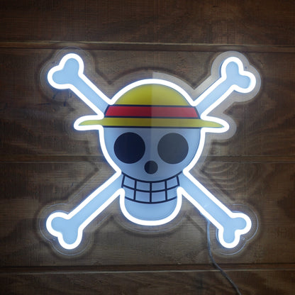 Straw Hat Jolly Roger LED Neon Sign (One Piece)