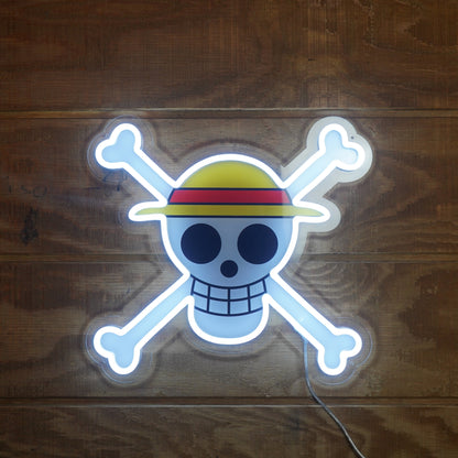 Straw Hat Jolly Roger LED Neon Sign (One Piece)