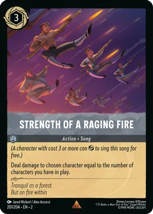 Disney Lorcana: ROTF, 201/204 Strength of a Raging Fire (R)