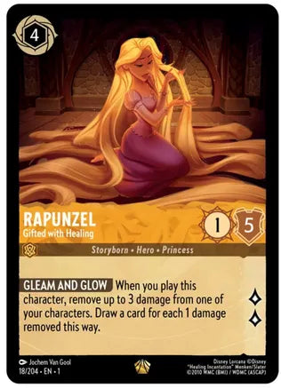 Disney Lorcana: TFC, 18/204 Rapunzel (Gifted With Healing) (L)