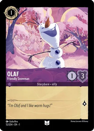 Disney Lorcana: TFC, 52/204 Olaf (Friendly Snowman) (UC)