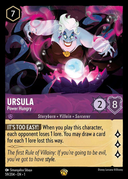 Disney Lorcana: TFC, 59/204 Ursula (Power Hungry) (L)