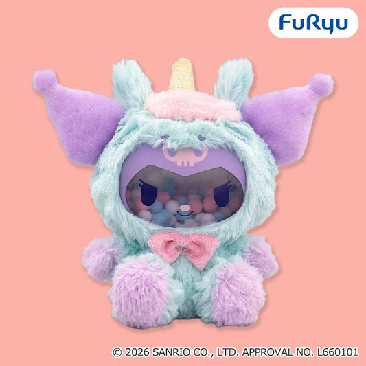 Sanrio Kuromi Clear Pofy Puffy Unicorn Plush, 7.5"