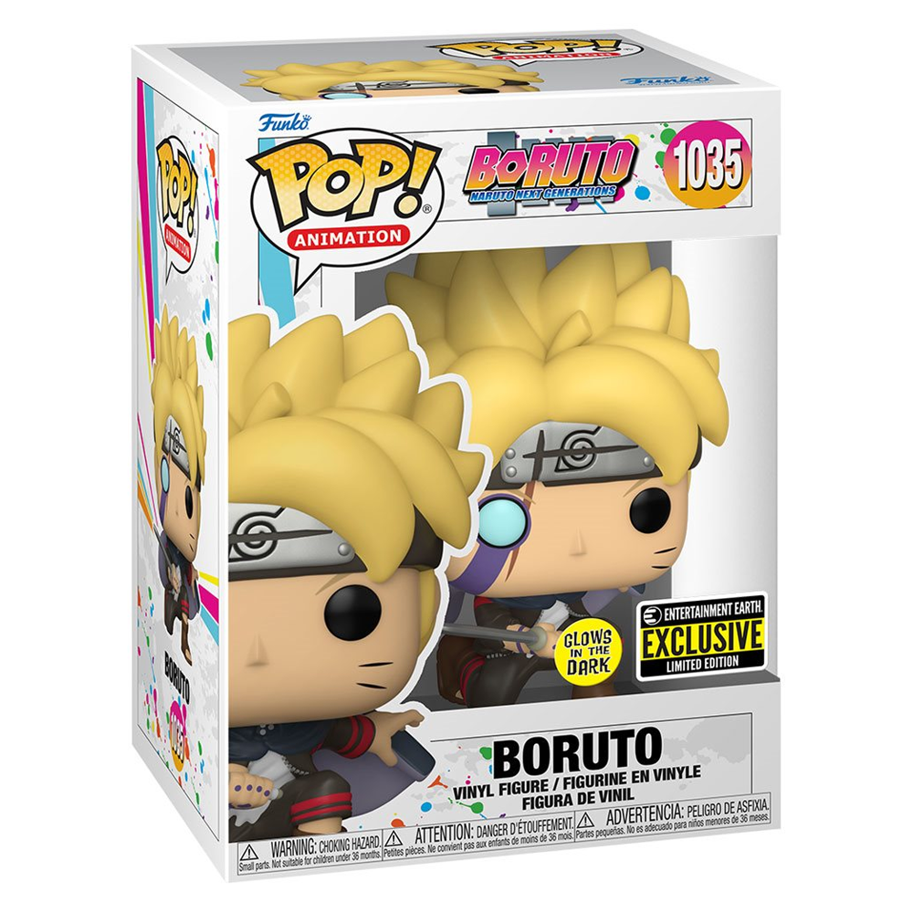 Funko POP! Boruto: Naruto Next Generations - Boruto with Marks (Glow in the Dark) Vinyl Figure #1035 Entertainment Earth Exclusive