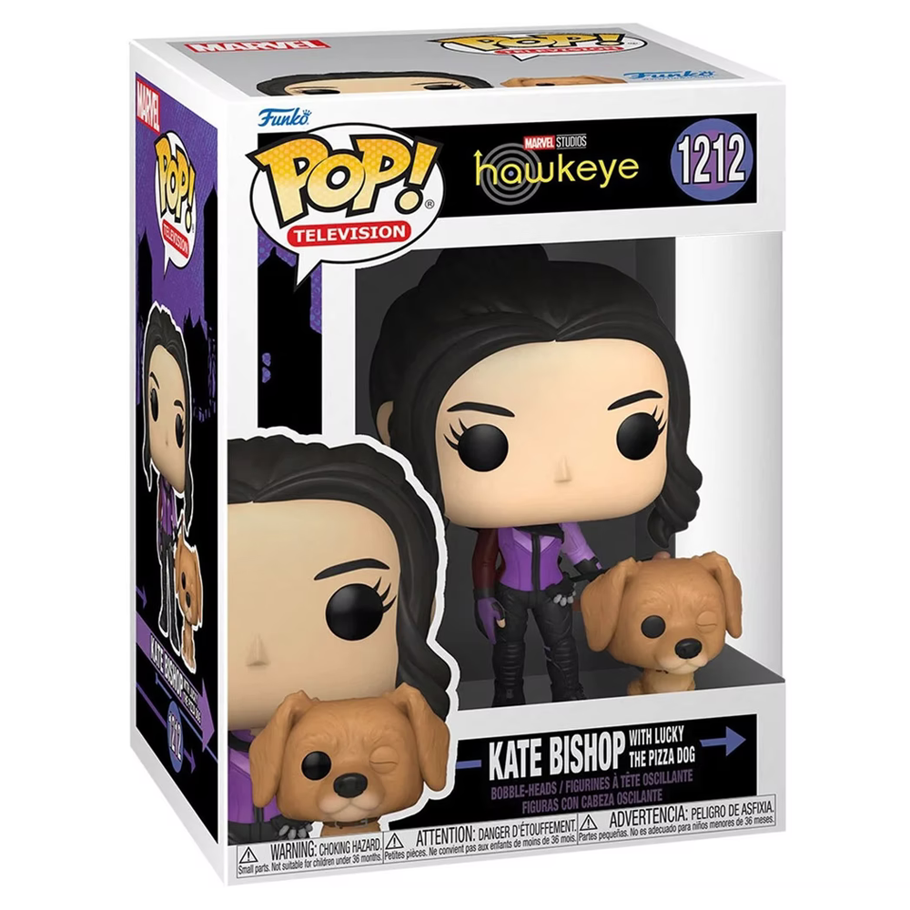 Funko POP! Marvel: Hawkeye - Kate Bishop with Lucky the Pizza Dog Vinyl Figure #1212