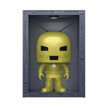 Funko POP! Deluxe: Marvel Hall of Armor - Iron Man (Model 1: Golden Armor) Vinyl Figure #1035 Previews Exclusive (PX)