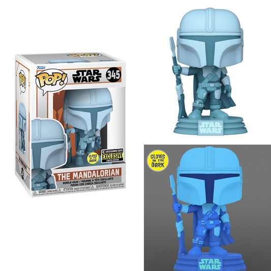 Funko POP! The Mandalorian - The Mandalorian Hologram (Glow in the Dark) Vinyl Figure #345 Entertainment Earth Exclusive