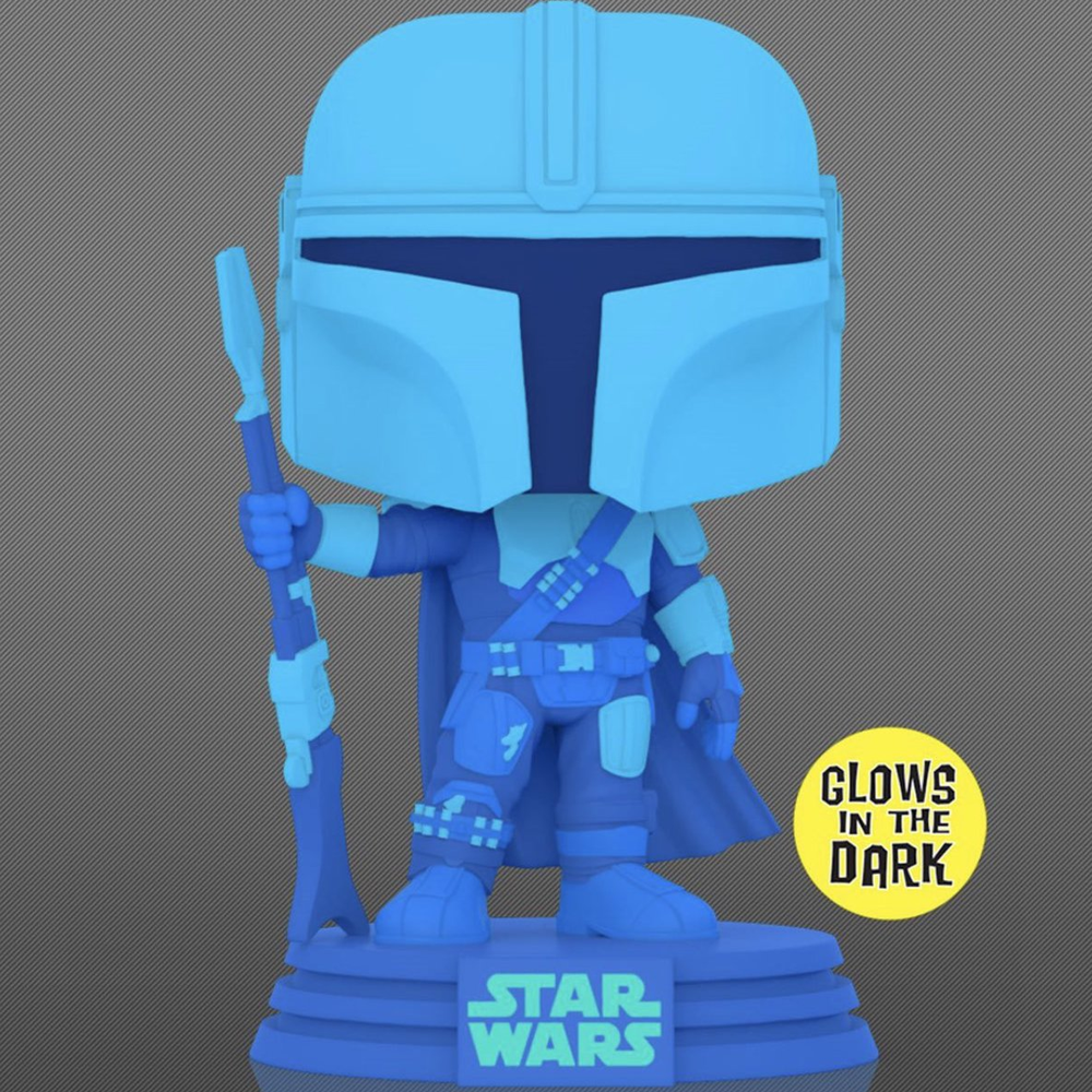 Funko POP! The Mandalorian - The Mandalorian Hologram (Glow in the Dark) Vinyl Figure #345 Entertainment Earth Exclusive