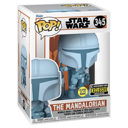 Funko POP! The Mandalorian - The Mandalorian Hologram (Glow in the Dark) Vinyl Figure #345 Entertainment Earth Exclusive