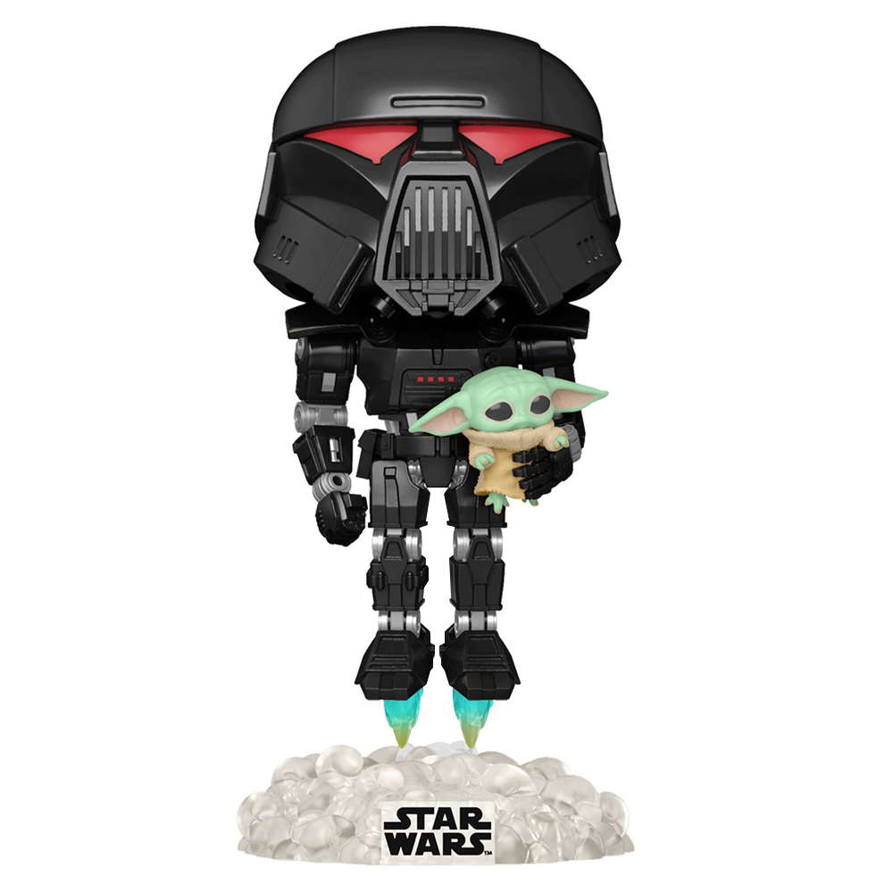 Funko POP! The Mandalorian - Dark Trooper with Grogu (Glow in the Dark) Vinyl Figure Entertainment Earth Exclusive