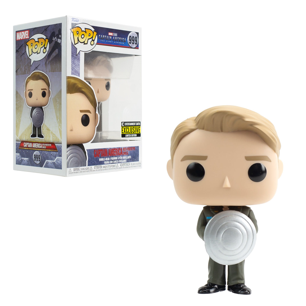 Funko POP! Captain America: The First Avenger - Captain America with Prototype Shield Vinyl Figure #999 Entertainment Earth Exclusive