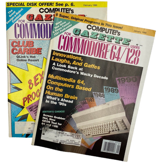 Compute's Gazette 1990 Back Issue(s) C64 C128 VIC-20 Commodore 64 Magazine