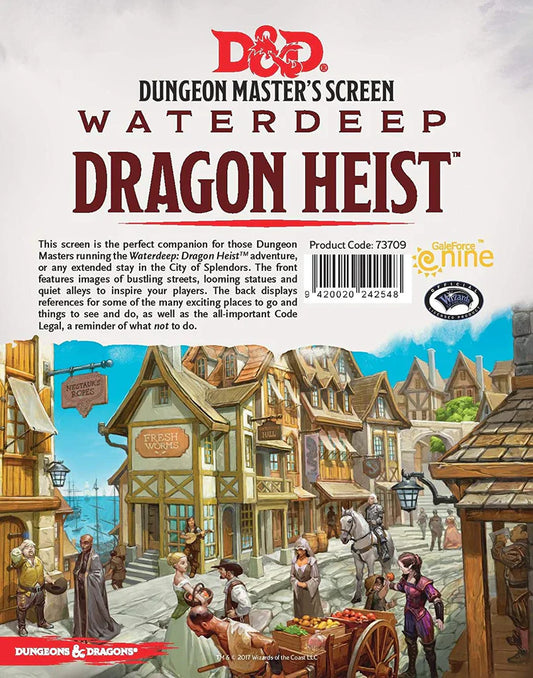 D&D: Waterdeep Dragon Heist - Dungeon Master Screen