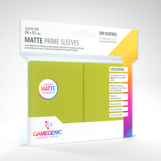 GameGenic Matte Prime Card Sleeves: Lime Green
