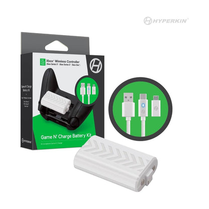 Game N' Charge Battery Kit (White) Compatible With Xbox Series X® / Xbox Series S®/ Xbox One