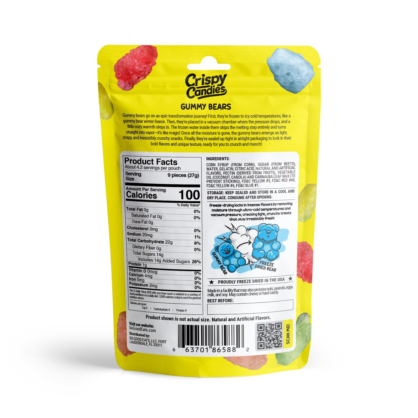 Crispy Candies - Gummy Bears Freeze Dried Candy 114g