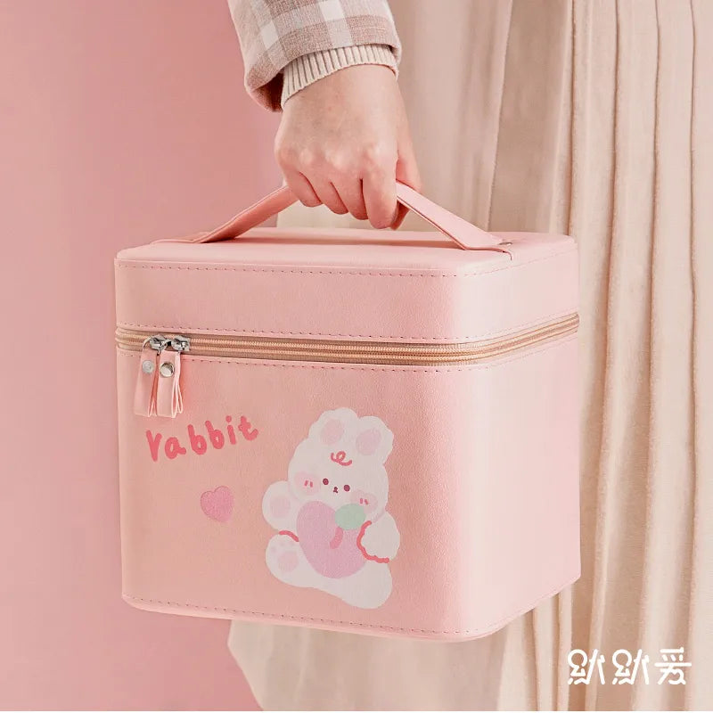 Cute Beauty Organizer Faux Leather Case