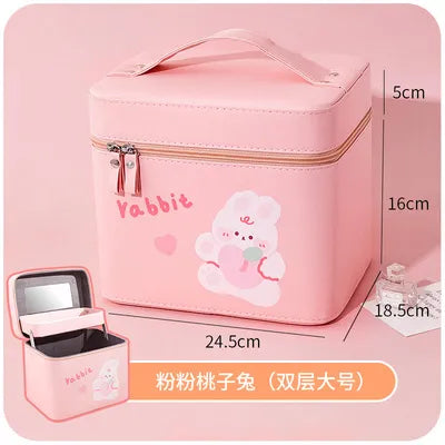 Cute Beauty Organizer Faux Leather Case