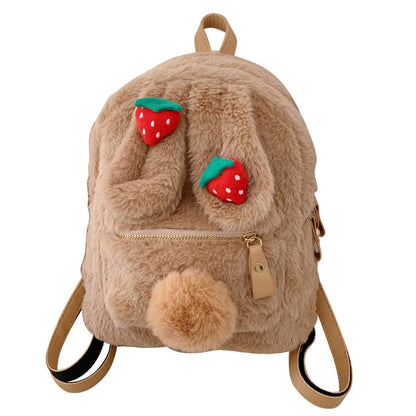 Plüsch-Erdbeerhasen-Rucksack