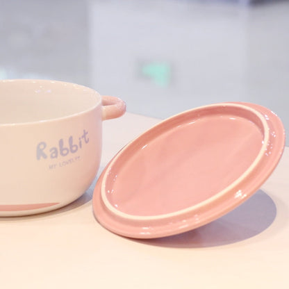 Bunny Ceramic Ramen Bowl With Lid