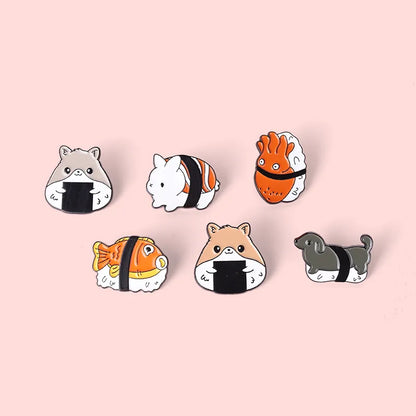 Sushi Tier Emaille Pins