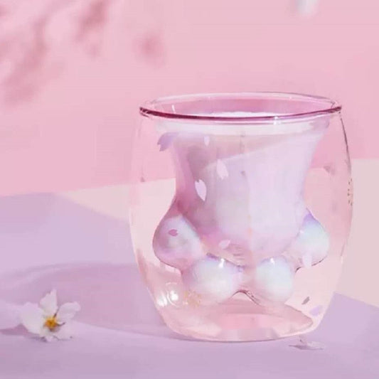 Cherry Blossom Cat Paw Cup