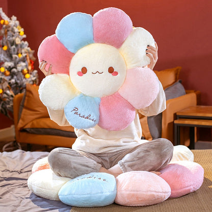 Rainbow Flower Plushie Pillow