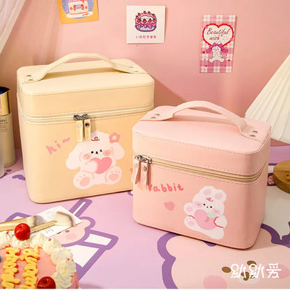 Cute Beauty Organizer Faux Leather Case