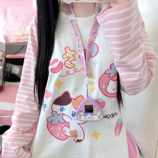 Kawaii Harajuku Strawberry Cat Shirt