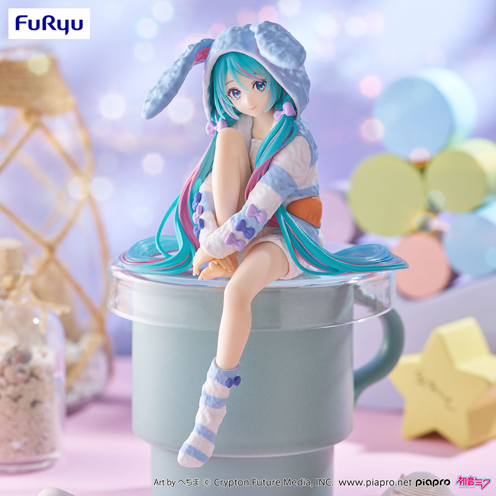 Hatsune Miku - Hatsune Miku Noodle Stopper Prize Figure (Blue Rabbit Ear Hooded Pajama Ver.)