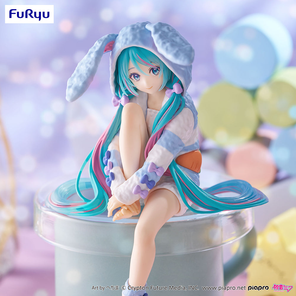 Hatsune Miku - Hatsune Miku Noodle Stopper Prize Figure (Blue Rabbit Ear Hooded Pajama Ver.)