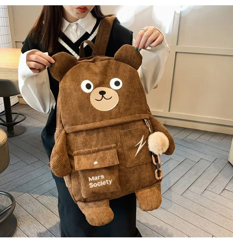 Corduroy Bear Backpacks