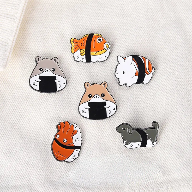 Sushi Tier Emaille Pins