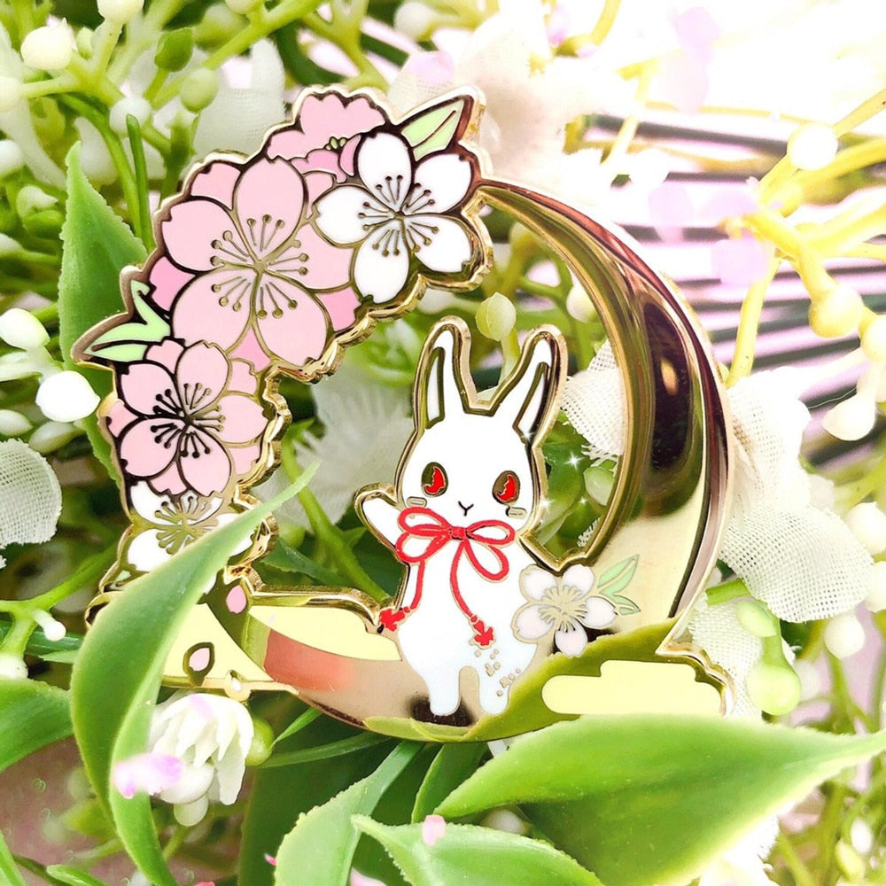 Sakura Bunny Enamel Pin
