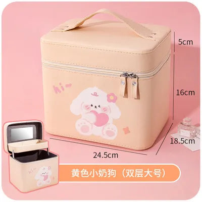 Cute Beauty Organizer Faux Leather Case