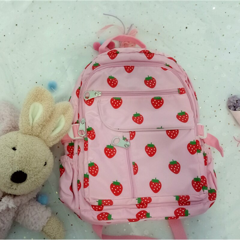 Harajuku Strawberry Canvas Backpack