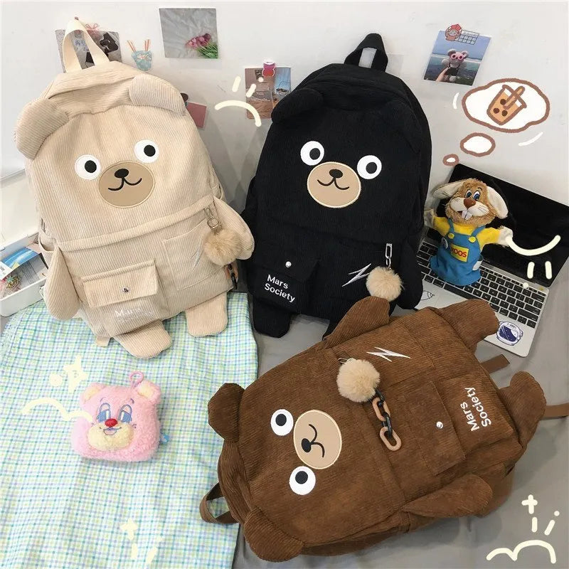 Corduroy Bear Backpacks