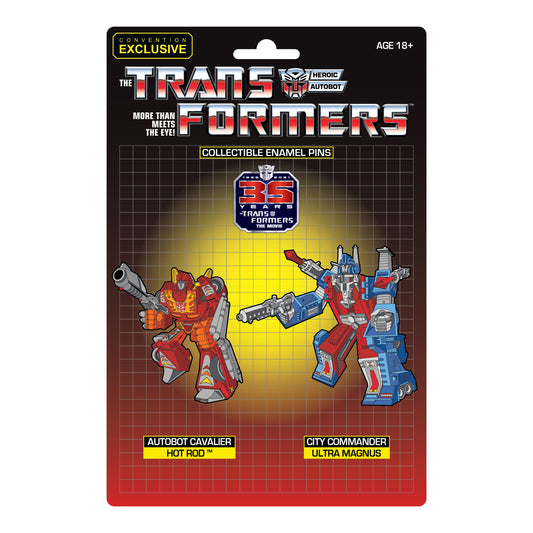 Transformers 35th Anniversary Hot Rod X Ultra Magnus Retro Enamel Pins Set (Exclusive)